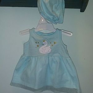Carter's swan tulle blue dress